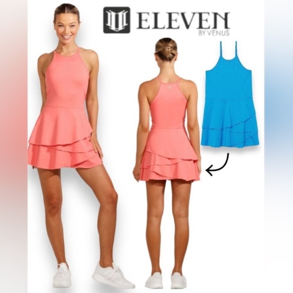 EleVen by Venus Williams Dresses & Skirts - Eleven by Venus Williams Arctic Blue Cosmos Tennis Dress Spaghetti Strap L  NWT